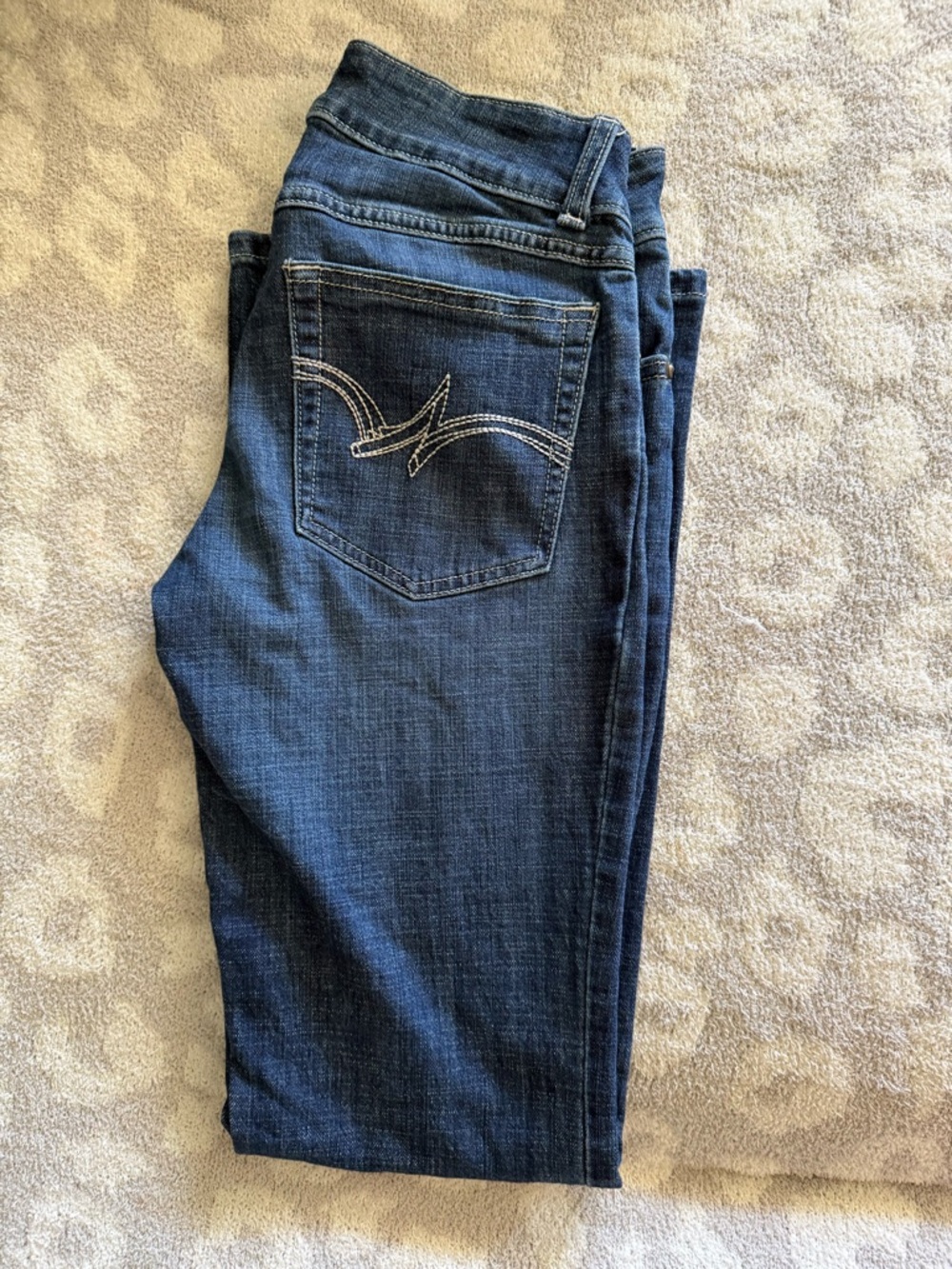 Wrangler Boot Cut 3 Dark Blue Women's Jeans with Embroidered Pocket -